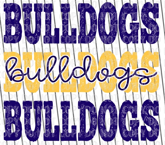 Bulldogs Stacked - Navy/Gold
