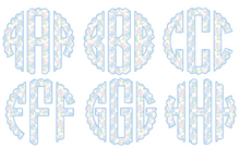 Load image into Gallery viewer, Grand Millennial Scalloped Monogram - Blue
