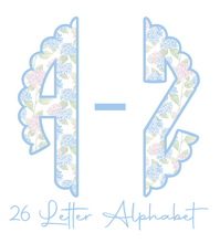 Load image into Gallery viewer, Grand Millennial Scalloped Monogram - Blue
