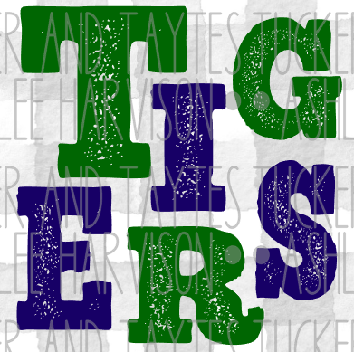 Uneven Stacked Tigers - Navy/Green